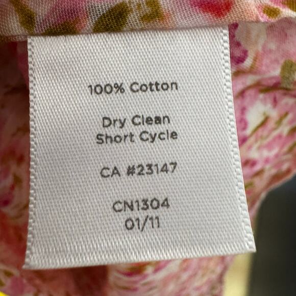 Talbots Pink Floral Textured Sleeveless Blouse Top Size 6 Cotton - Picture 6 of 7